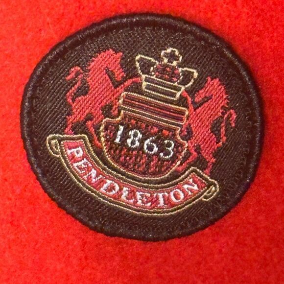 Pendleton XL Women’s Wool Cherry Red Pea Coat Vintage - Picture 5 of 10